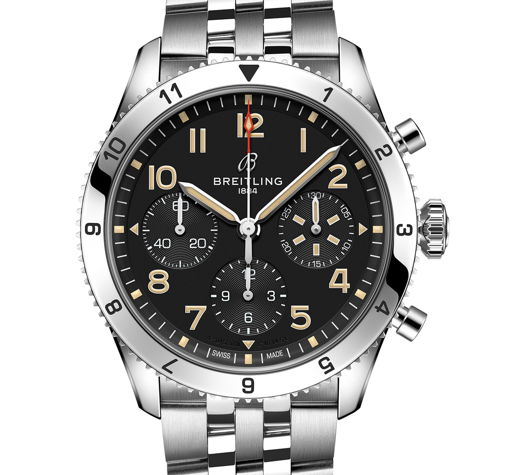 BRT Classic AVI Chronograph 42 P-51 Mustang Watch with Stainless Steel Bracelet