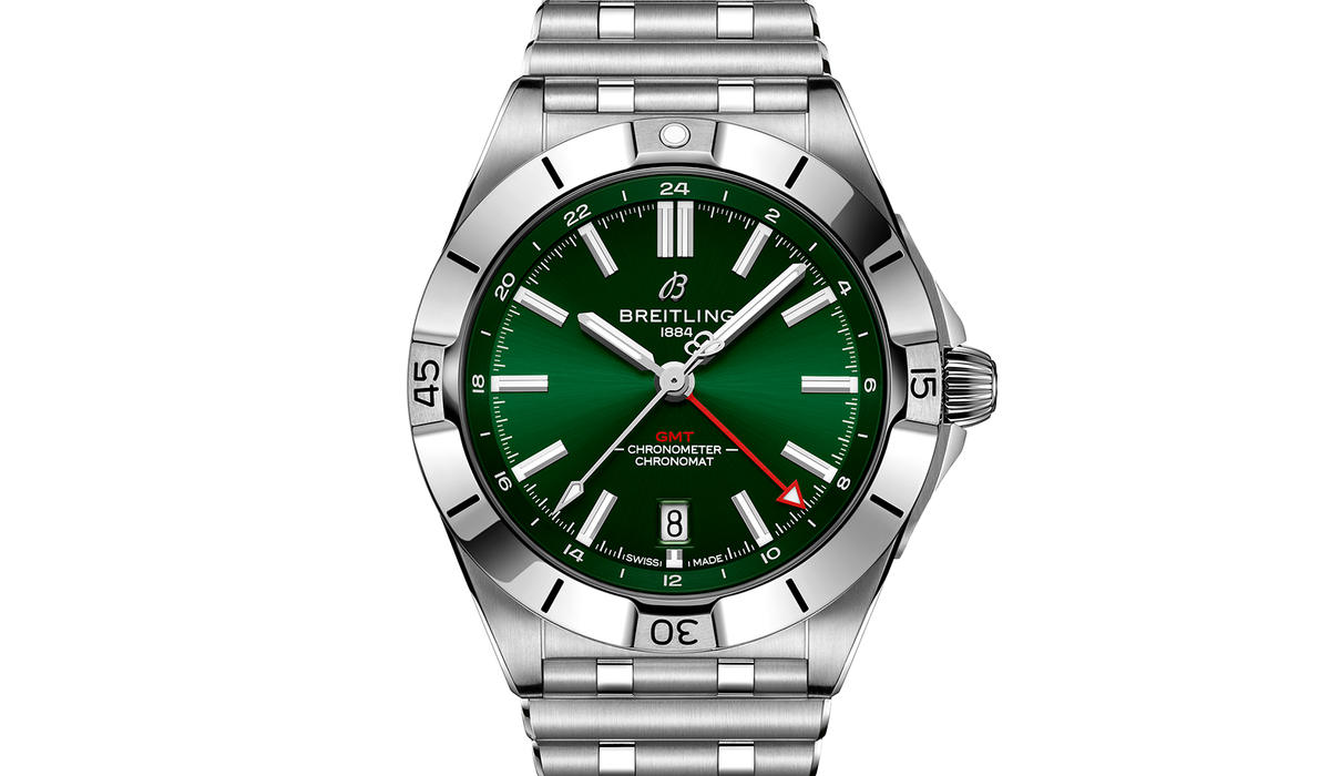 BRT Chronomat 40mm GMT Watch with Green Dial