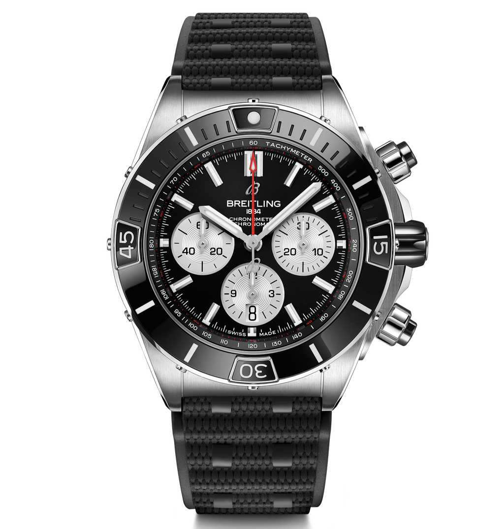 BRT Super Chronomat B01 44 Black Rubber Strap