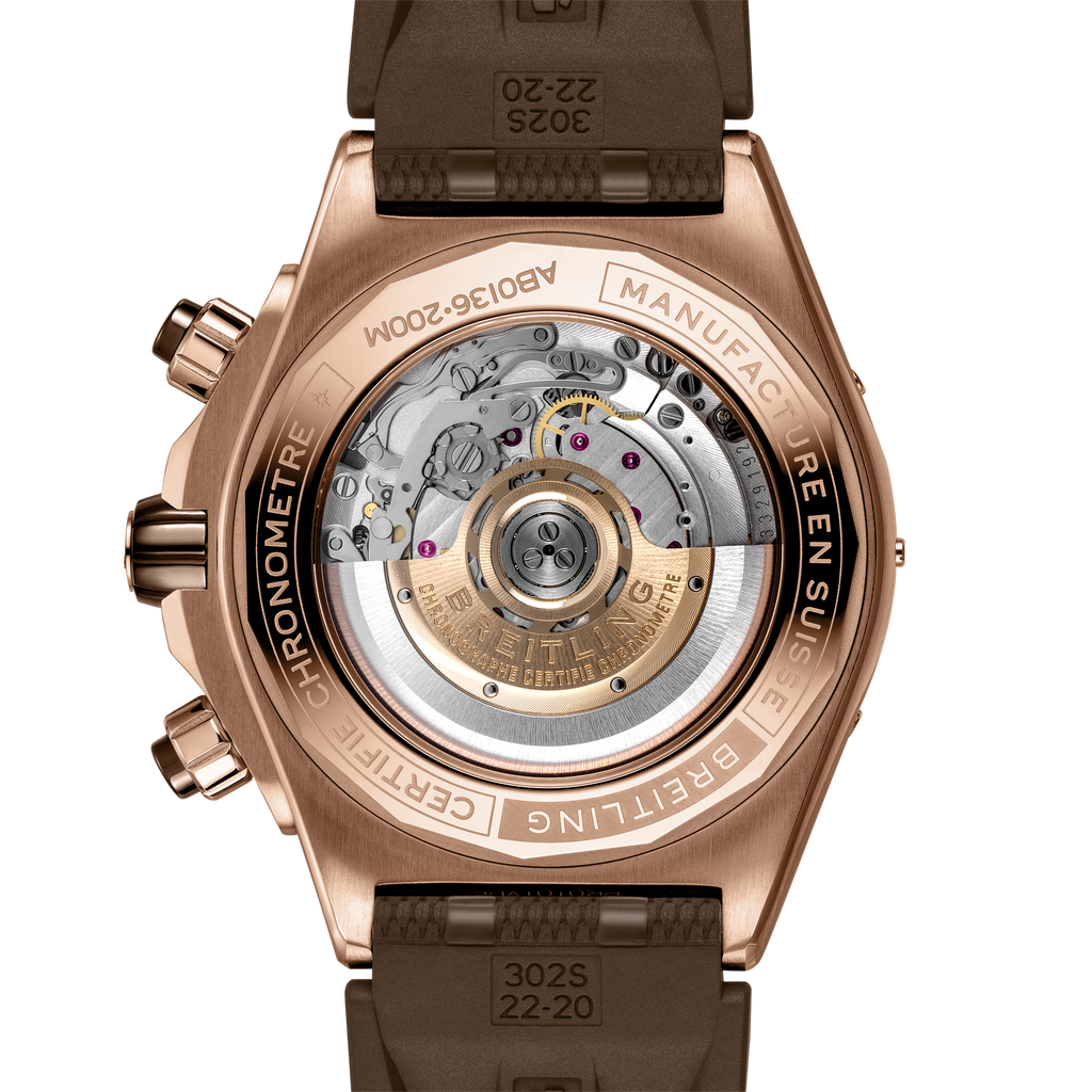 BRT Super Chronomat B01 44 with Brown Rubber Strap