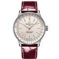 BRT Navitimer Automatic 36mm Watch with Burgundy Leather Strap