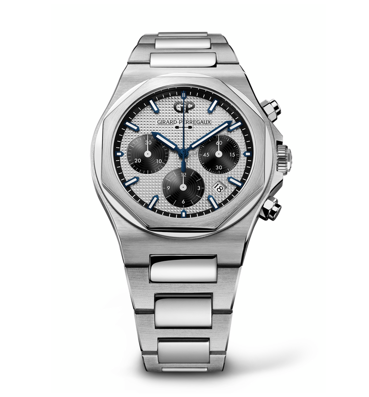 Girard-Perregaux Laureato Chronograph 42mm Watch with Silver and Black Dial
