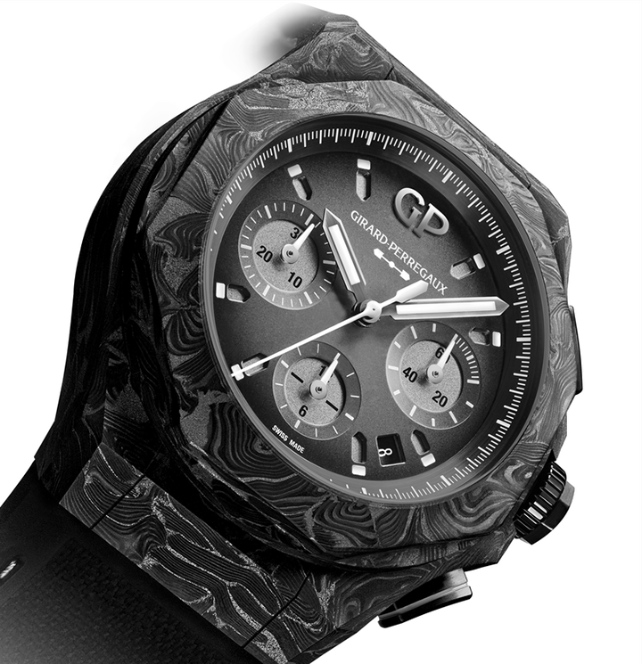 Girard-Perregaux Laureato Absolute 8Tech 44mm Watch with Black Rubber Strap