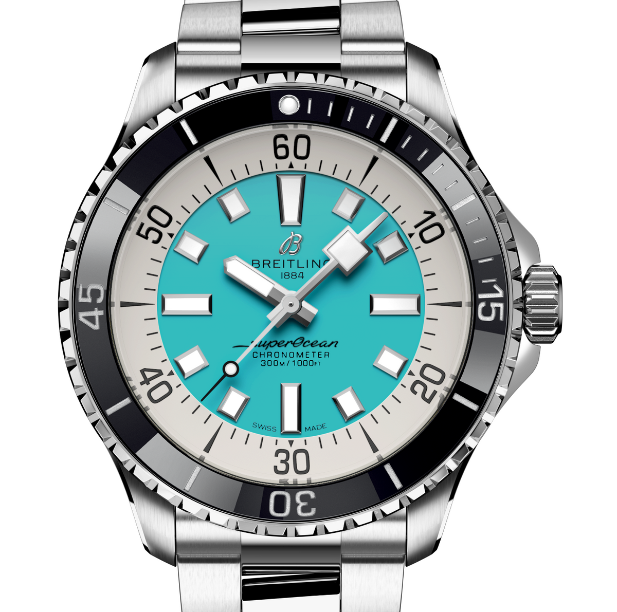 BRT Superocean Turquoise Watch, 44mm