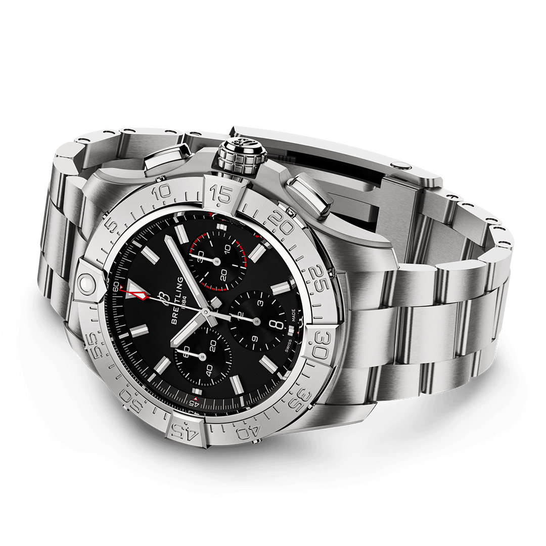 BRT Avenger B01 Chronograph 44 Watch with Stainless Steel Bracelet