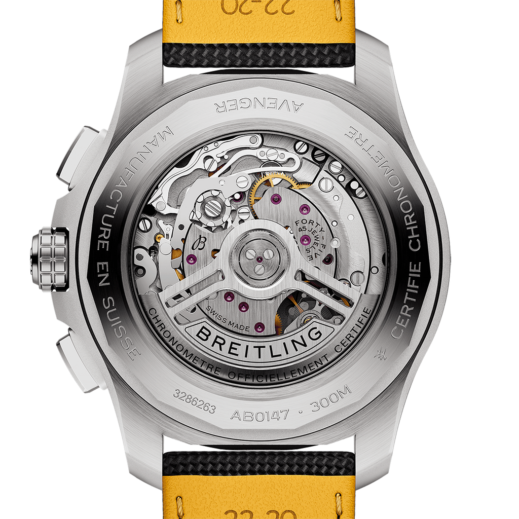 BRT Avenger B01 Chronograph 44 Watch with Calfskin Leather Strap