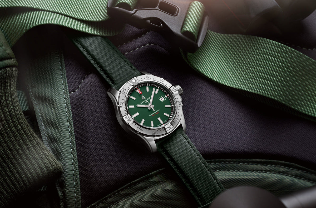 BRT Avenger Automatic 42mm Watch with Green Strap