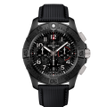 BRT Avenger B01 Chronograph 44mm Night Mission Watch with Black Carbon Dial