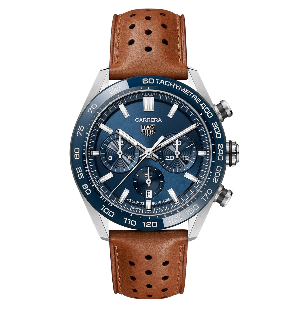 TGHR Men's Carrera Automatic Chronograph Blue Dial Watch
