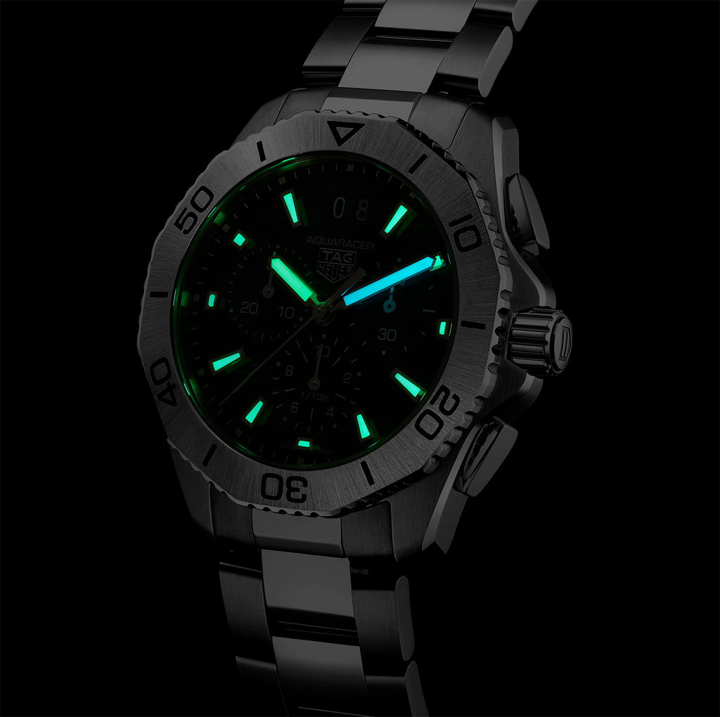 TGHR Aquaracer Professional 200 Date Watch with a Black Dial