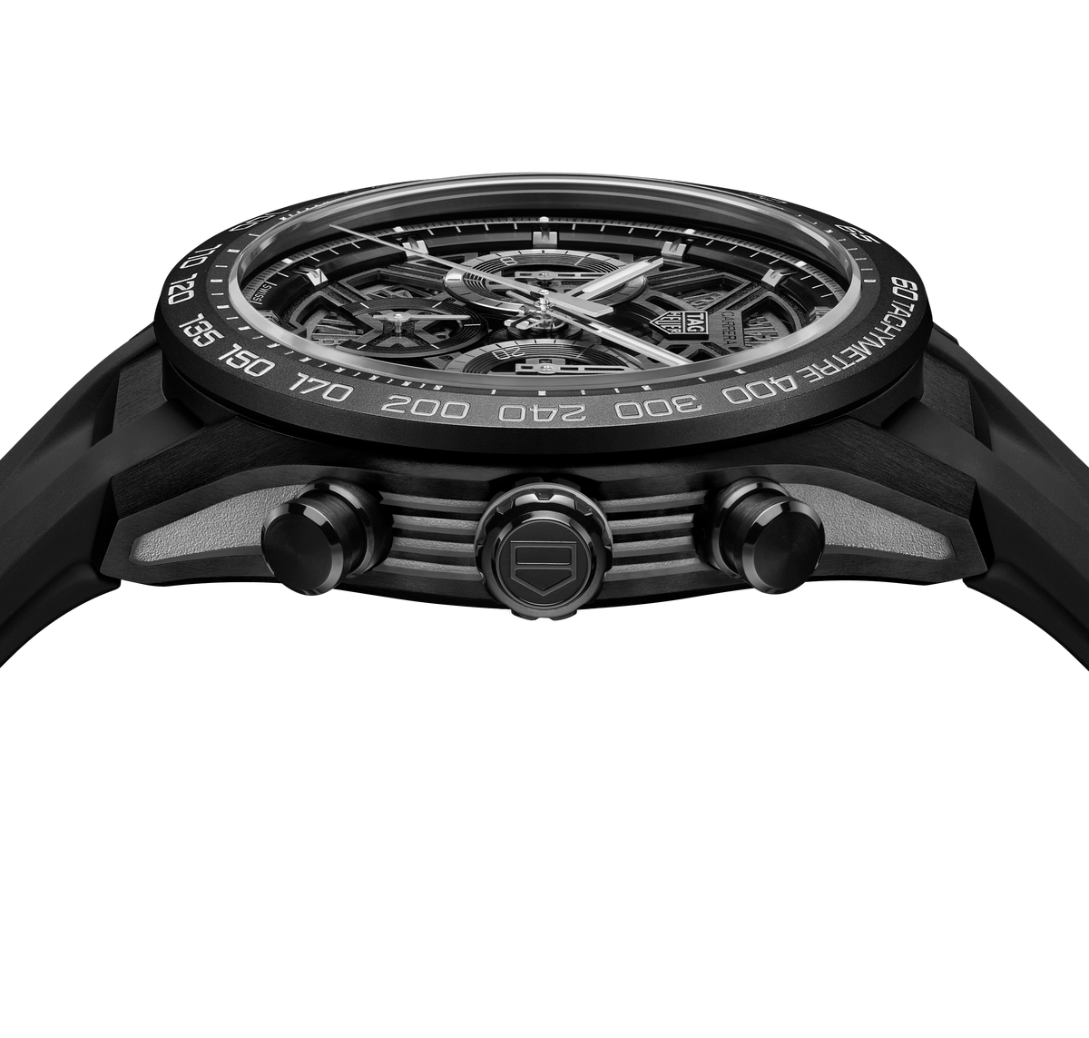 TGHR Carrera Chronograph Extreme Sport Watch with Black Rubber Strap