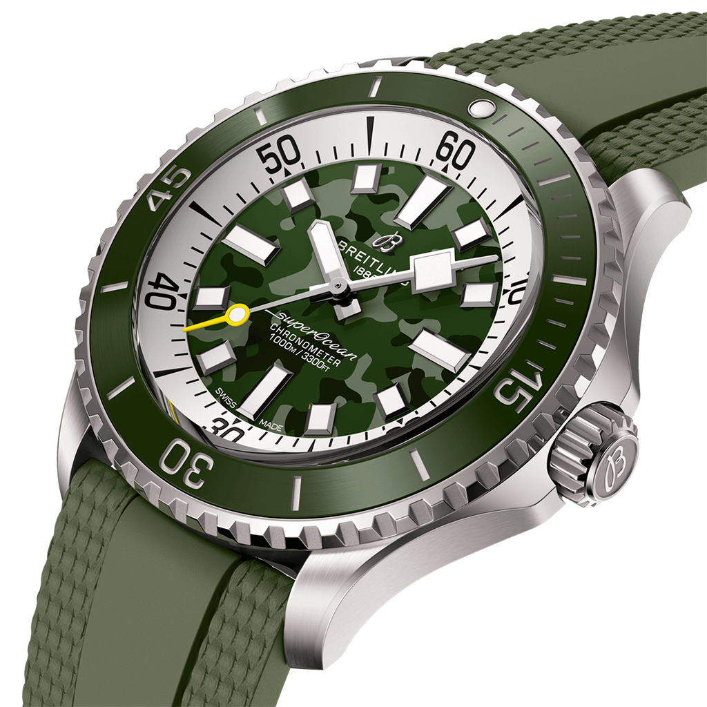BRT Superocean Automatic 46 Super Diver Watch with Green Camo Dial