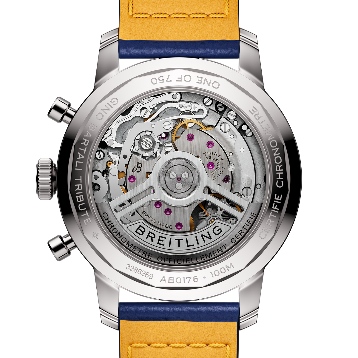 BRT Top Time B01 Gino Bartali 41mm Watch with Blue Leather Strap
