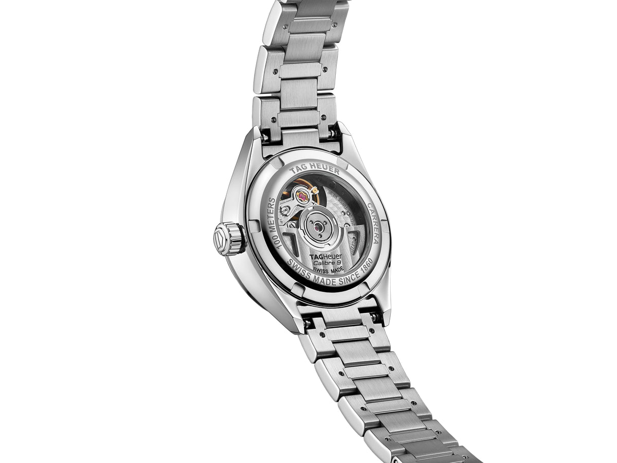 TGHR Carrera Calibre 9 Automatic Ladies' Blue Steel Watch, 29mm