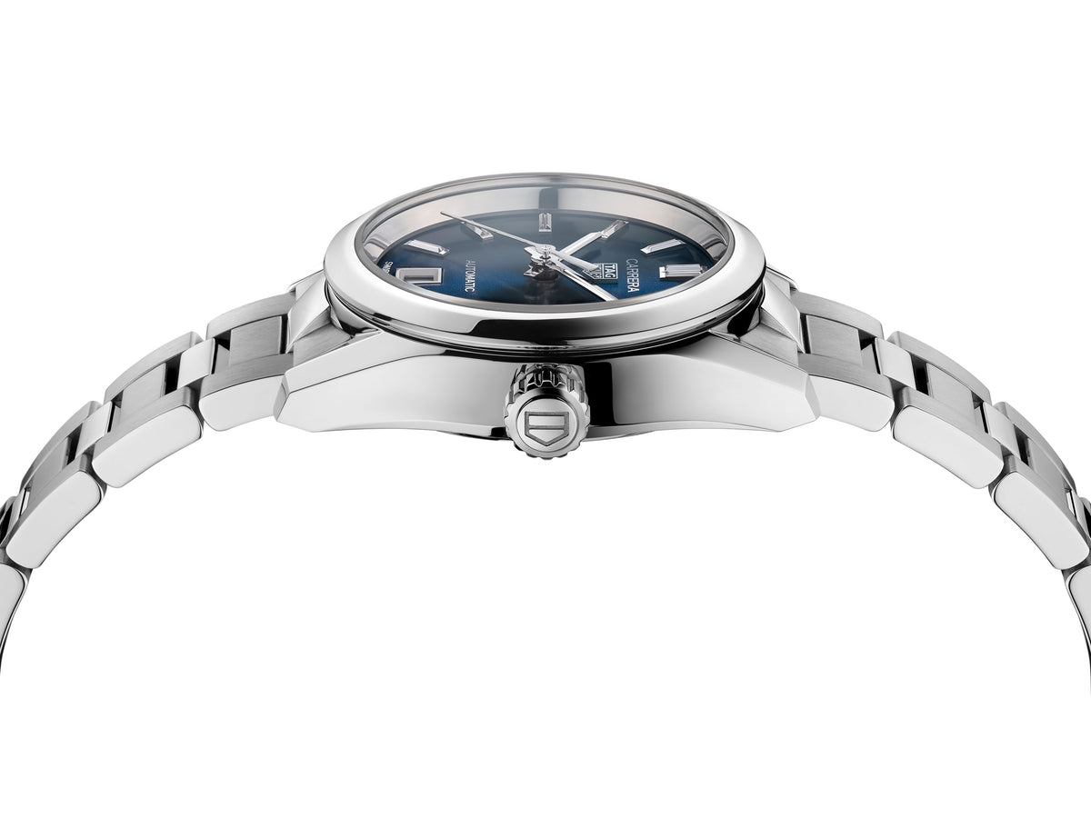 TGHR Carrera Calibre 9 Automatic Ladies' Blue Steel Watch, 29mm