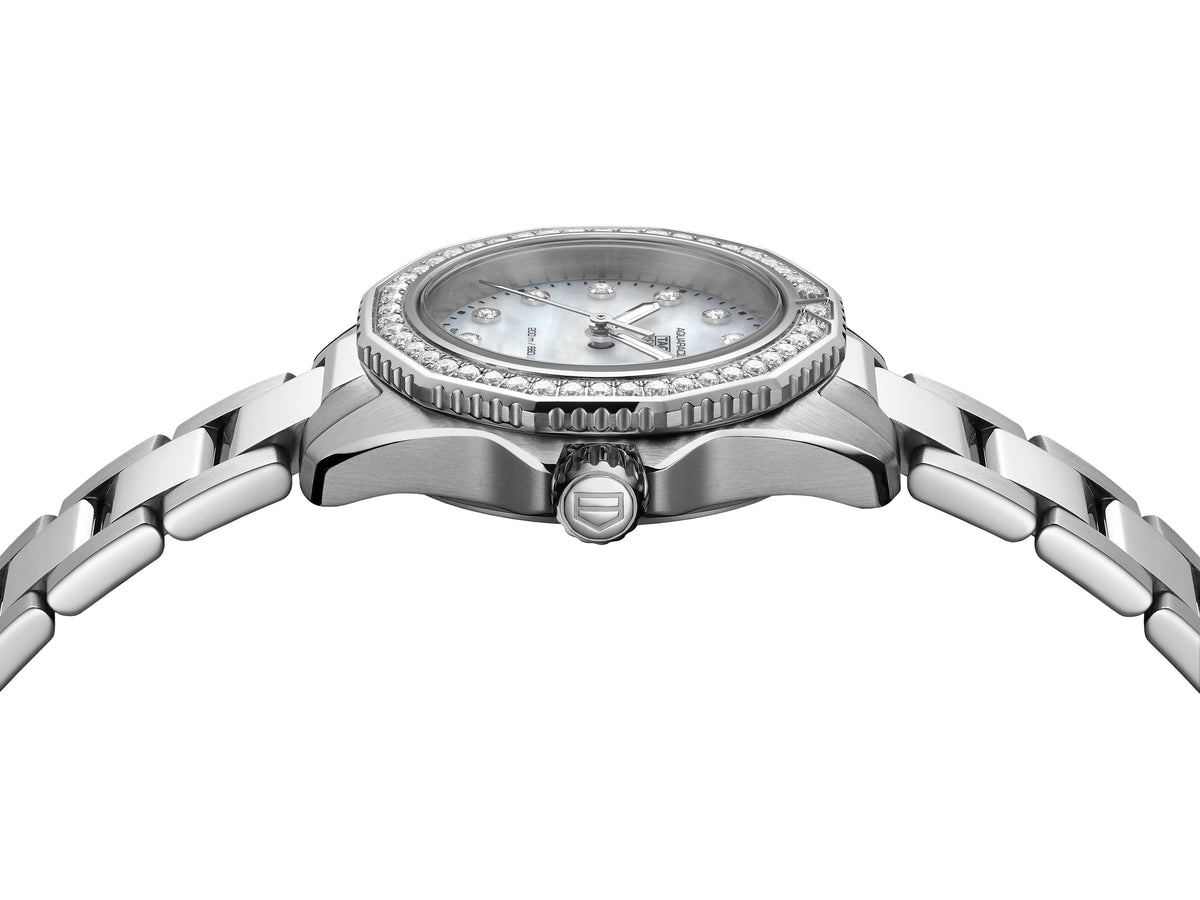 TGHR Aquaracer Professional 200 with White Dial & Diamonds