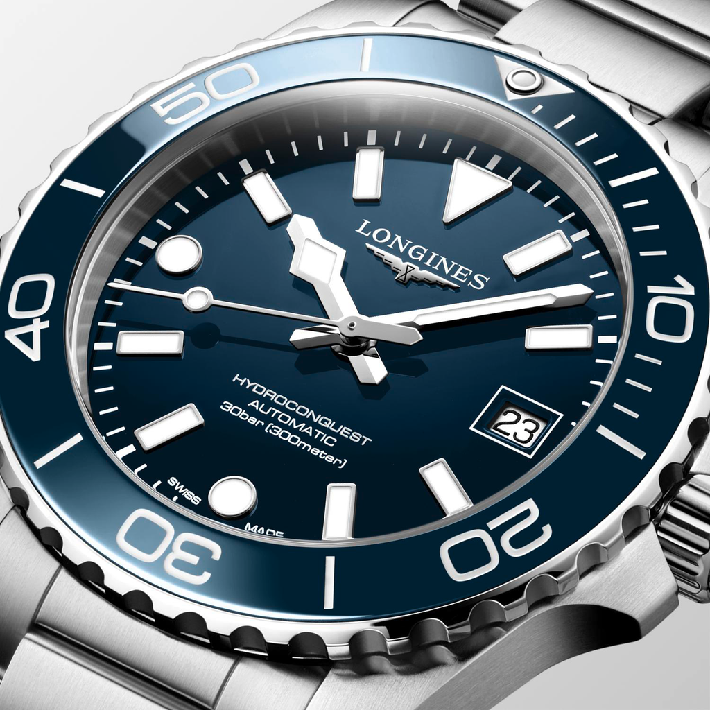 LNGS Hydroconquest 39mm Watch with Blue Dial