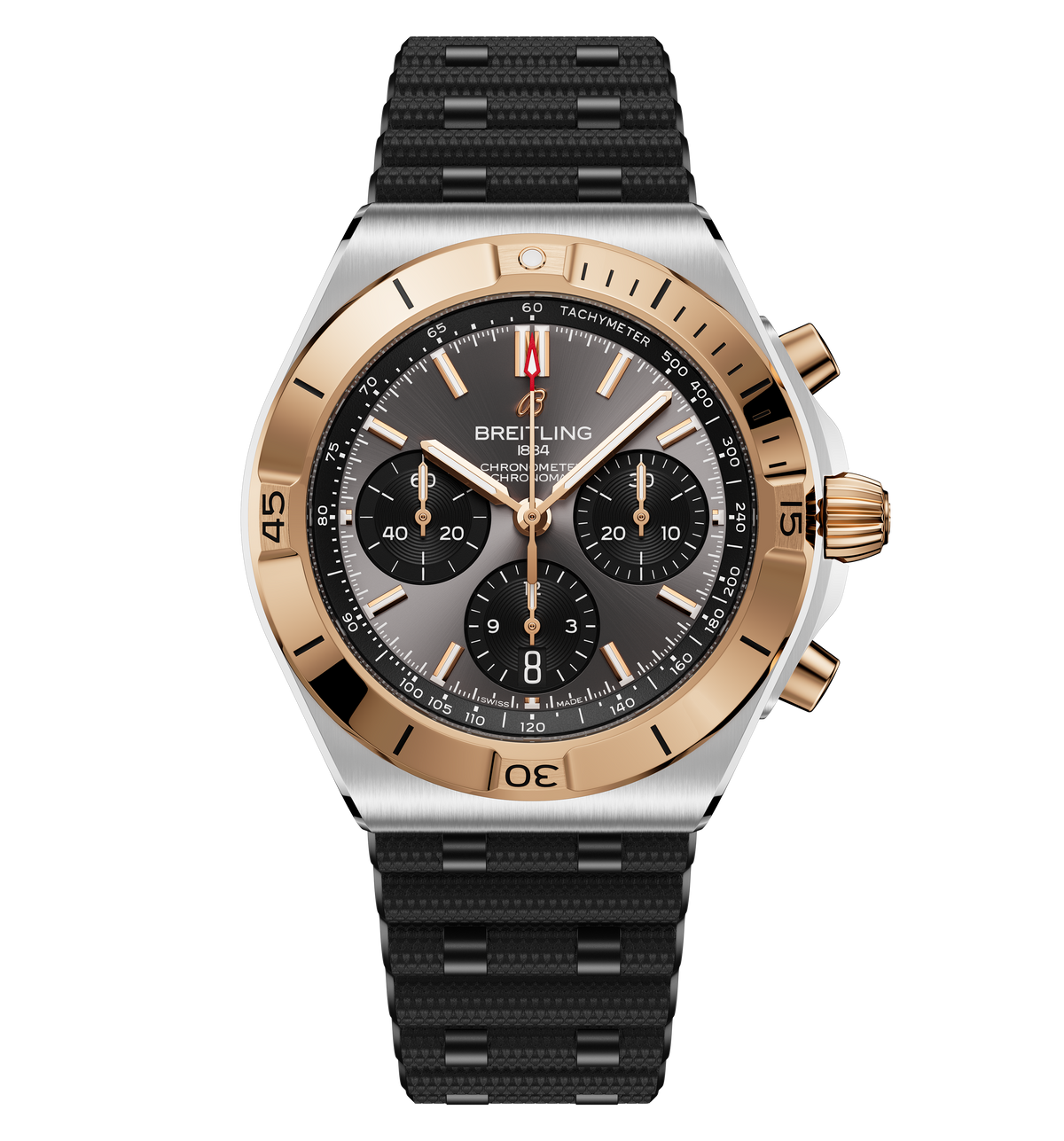 BRT Chronomat B01 Chronograph 42 Watch with Gray Panda Dial