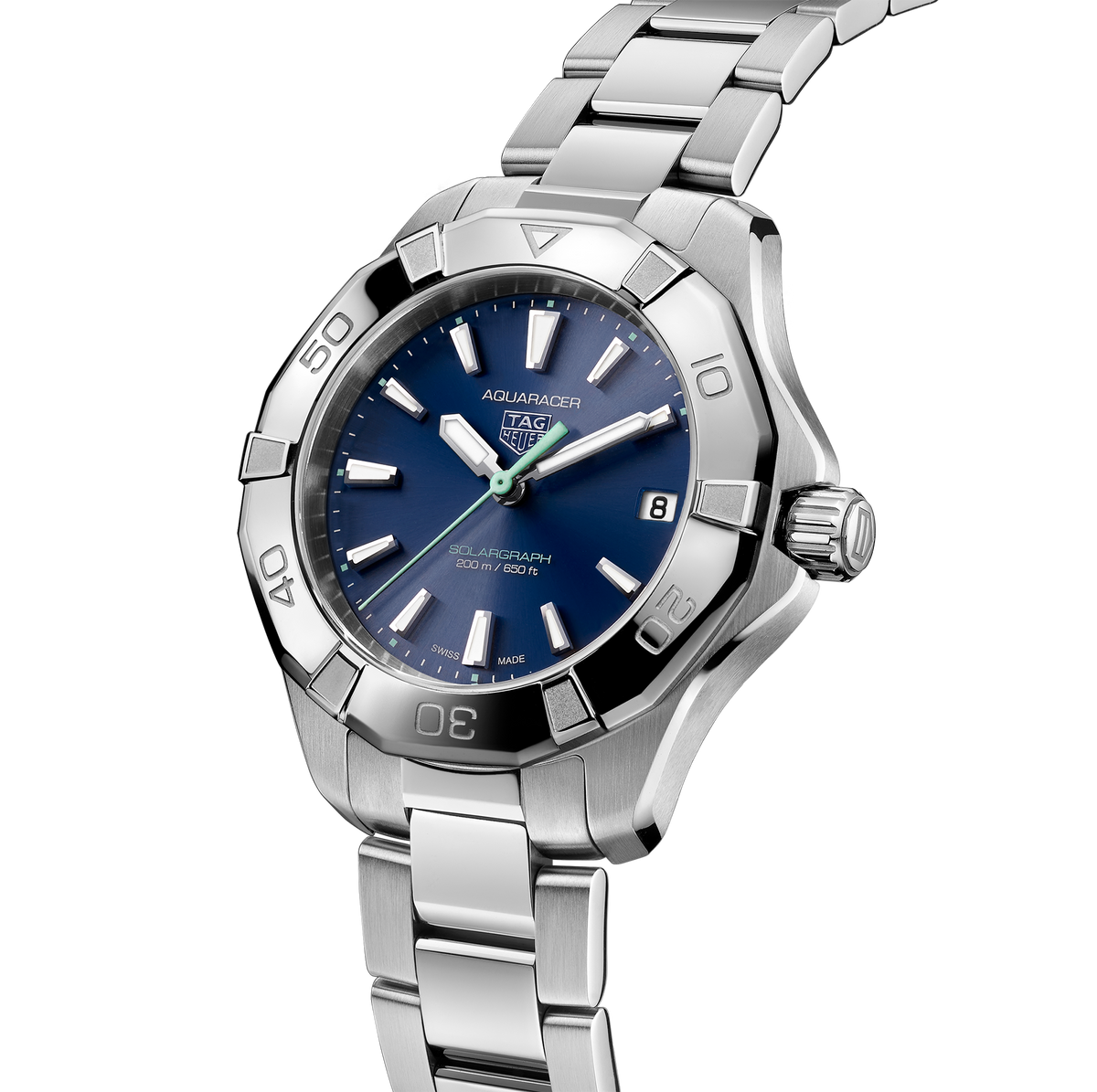 TGHR Aquaracer Professional 200 Solargraph Watch with Blue Sunray Brushed Dial