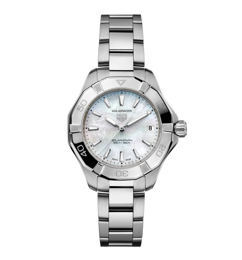 TGHR Aquaracer Professional 200 Solargraph Watch with Mother of Pearl Dial