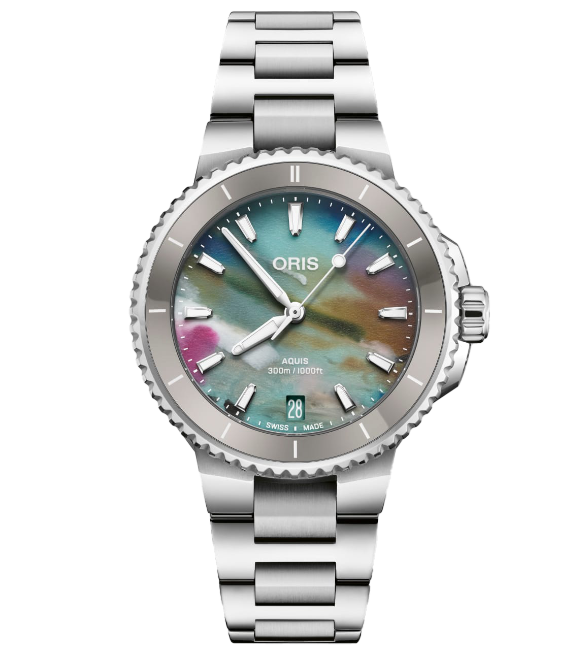 ORS Aquis Date Upcycle Watch with Multicoloured Dial, 36.50mm