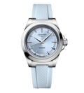 LNGS Conquest 34mm Watch with Baby Blue Rubber Strap