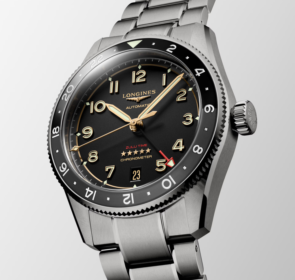 LNGS Spirit Zulu Time 39mm Watch with Black Dial