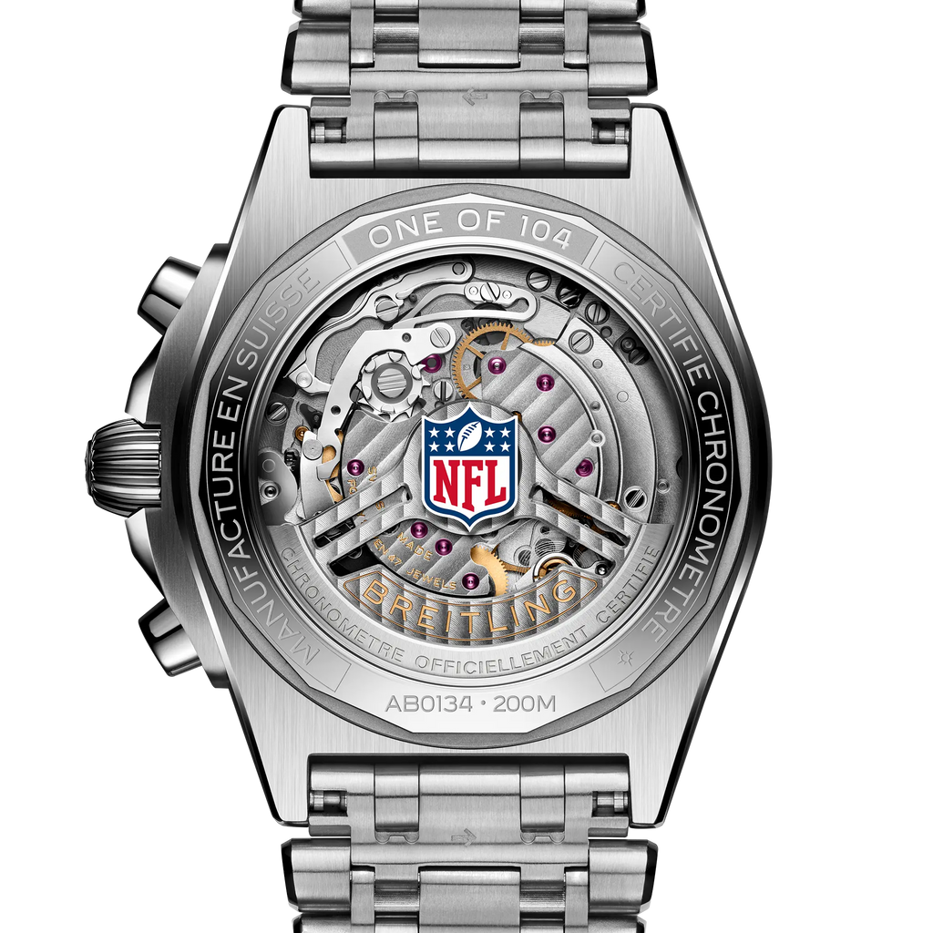 BRT Chronomat B01 42 NFL Miami Dolphins Edition with Stainless Steel Bracelet