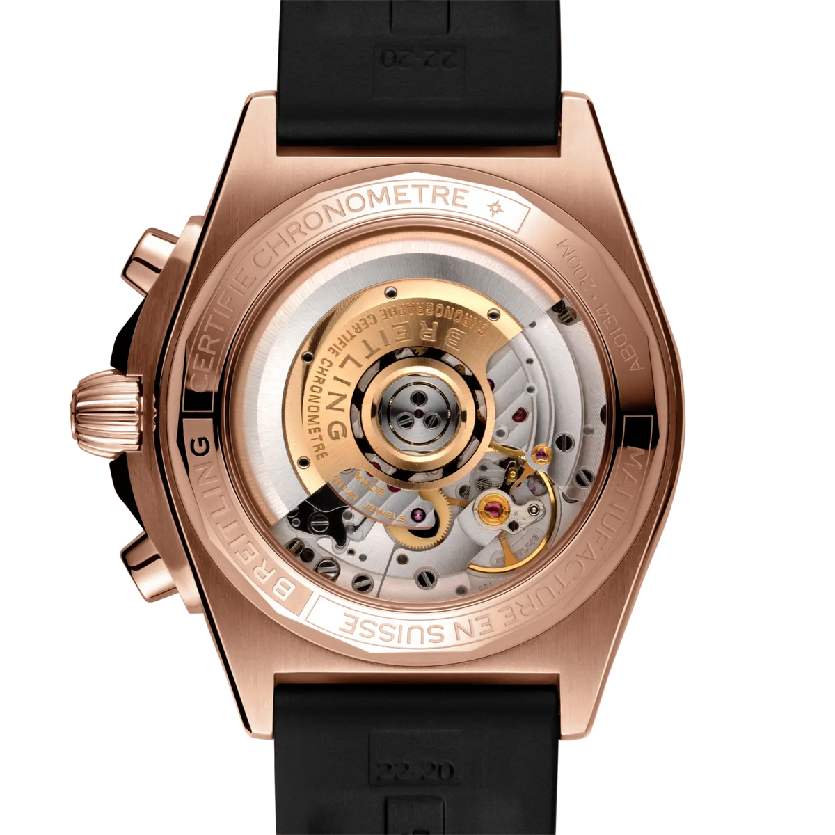 BRT Chronomat B01 42 Watch with Black Rubber Strap