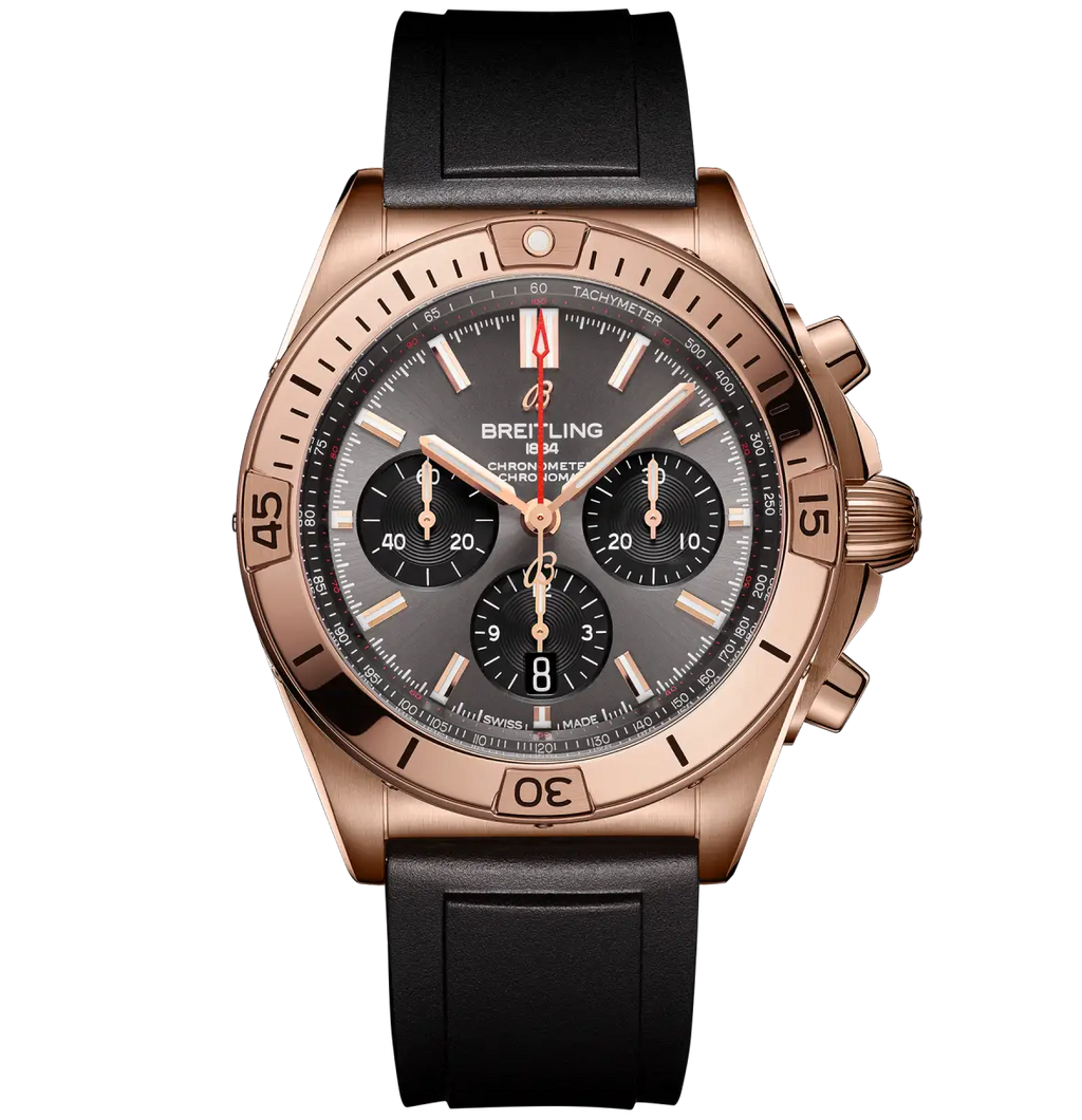 BRT Chronomat B01 42 Watch with Black Rubber Strap