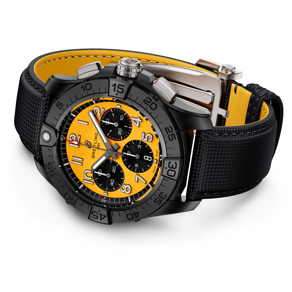 BRT Avenger B01 Chronograph 44 Night Mission Watch with Black Strap