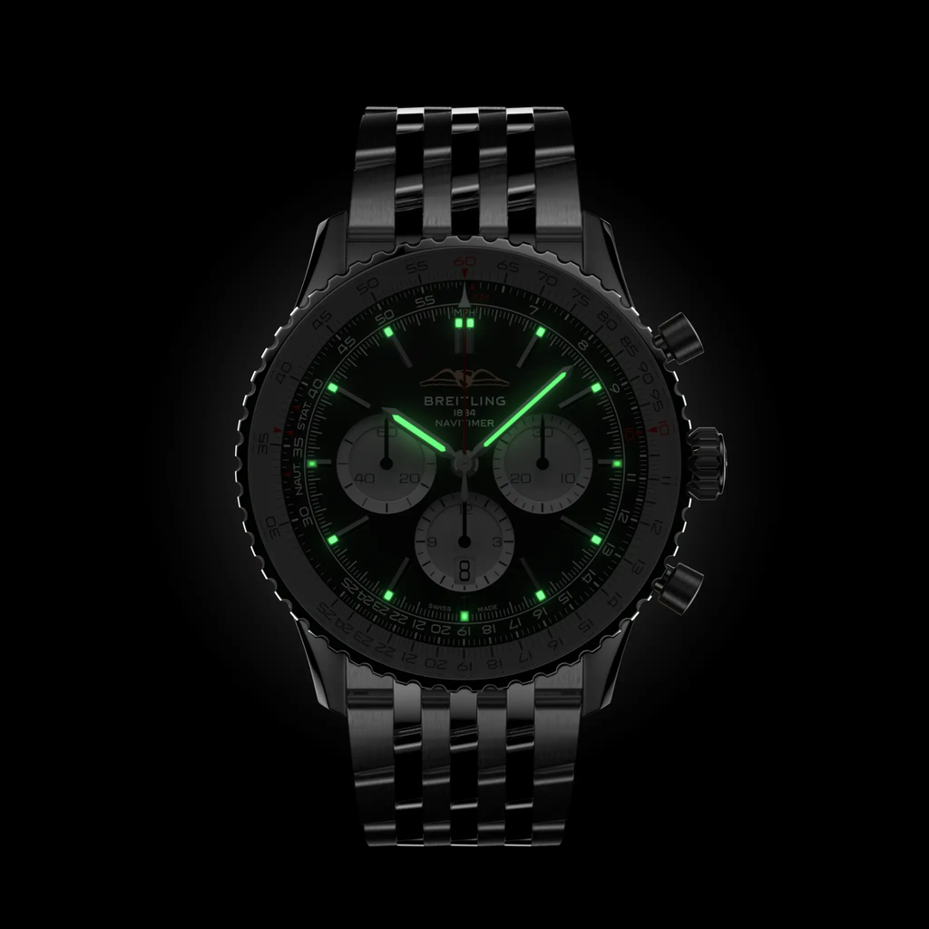 BRT Navitimer B01 Chronograph 46 Watch with Black Dial
