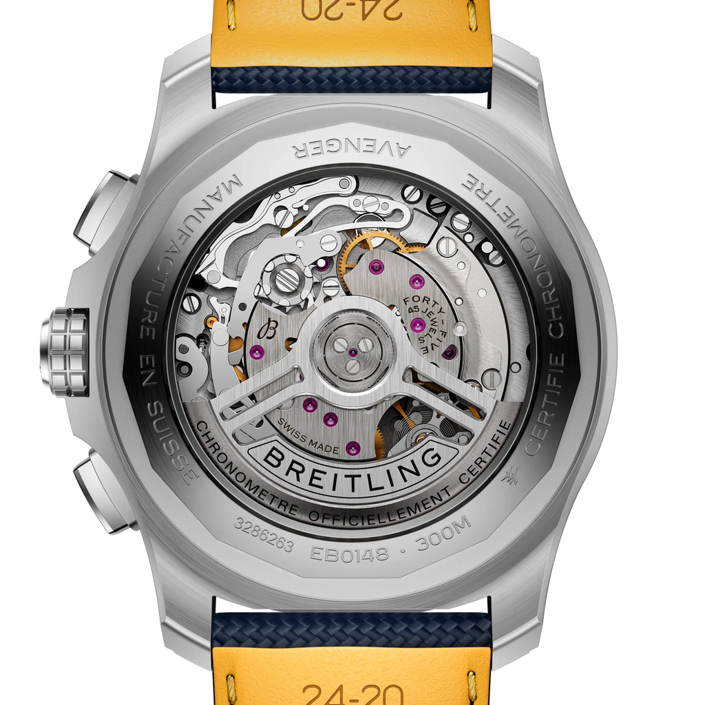 BRT Super Avenger B01 Chronograph 46 Watch with Blue Leather Strap