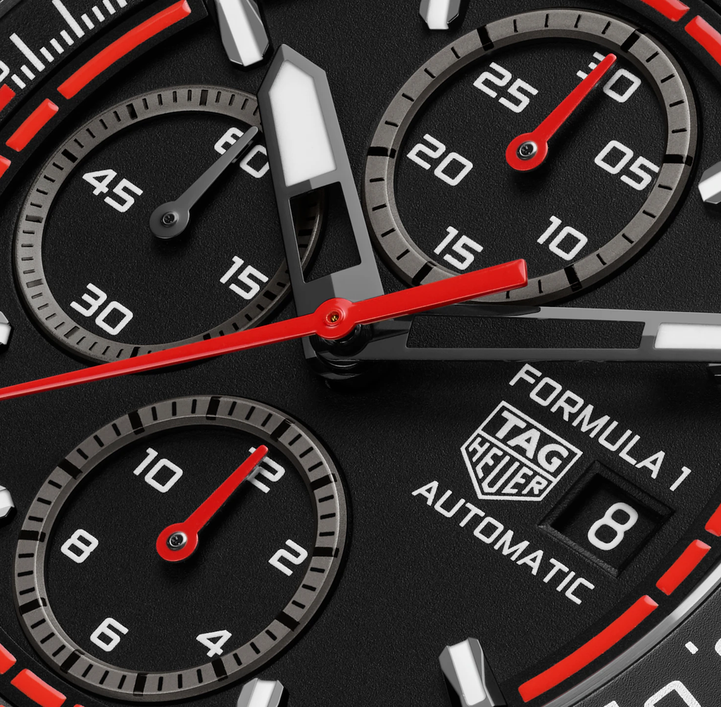 TGHR Formula 1 Chronograph Watch with Red Rubber Strap