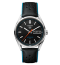 TGHR Carrera Day-Date Watch with Black Leather Strap