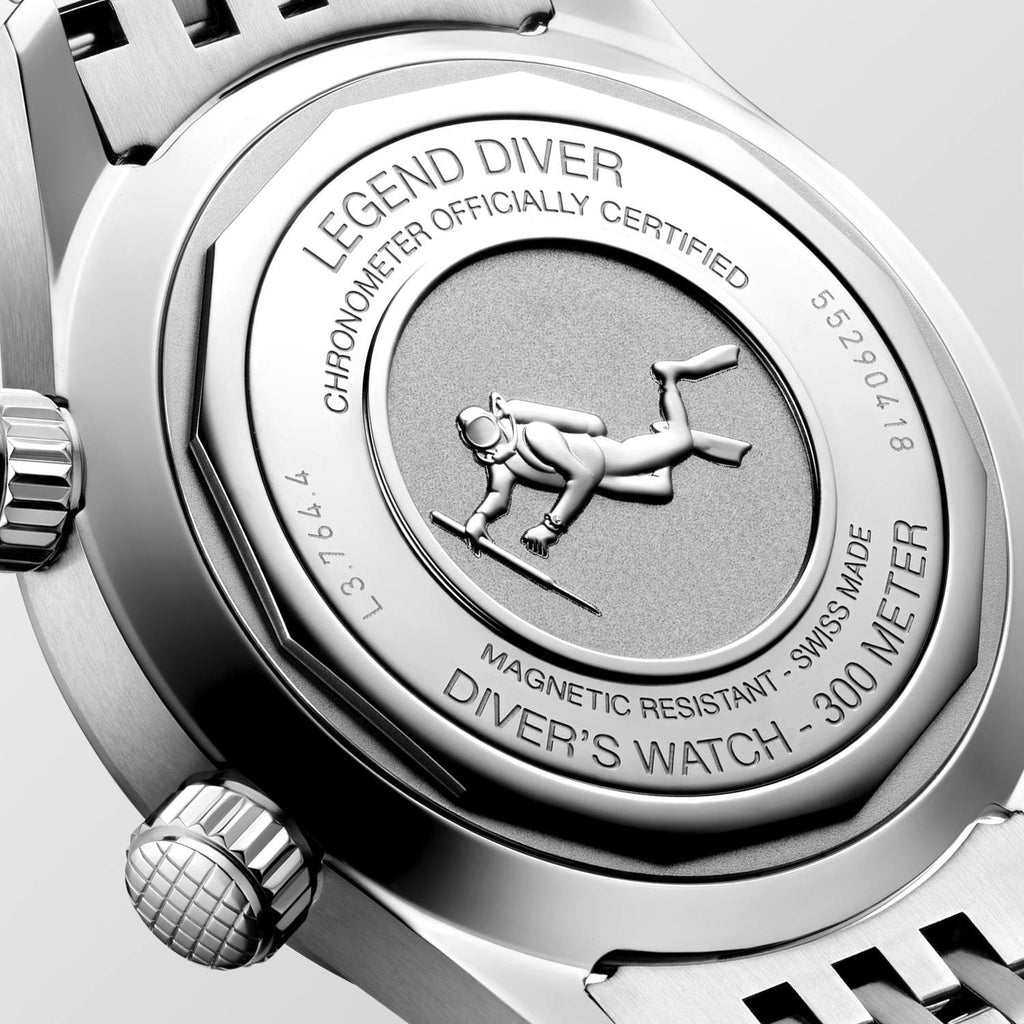 LNGS Legend Diver 39mm Watch with White Dial