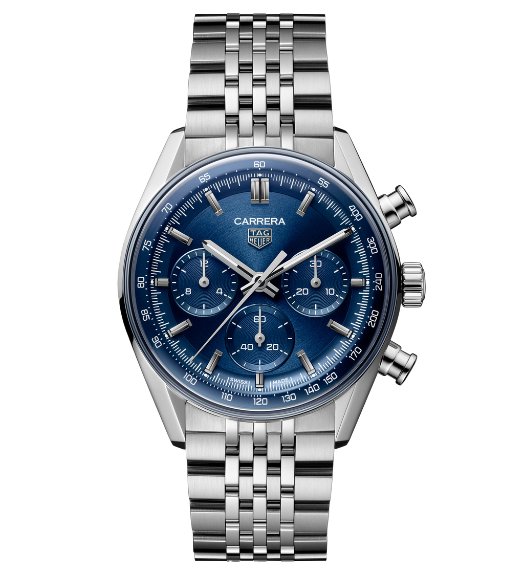 TGHR Carrera Chronograph Watch with Blue Dial