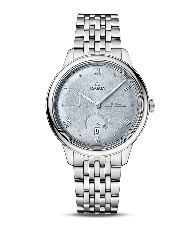 OMG De Ville Prestige Co-Axial Master Chronometer Power Reserve, 41mm with Ice Blue Dial