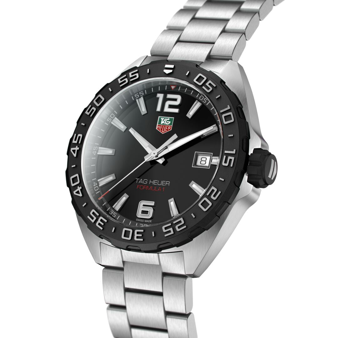 TGHR Formula 1 Men's Black Dial and Black Bezel Watch