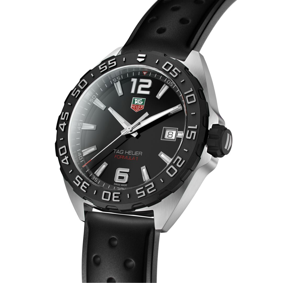 TGHR Formula 1 Men's Quartz Black Dial and Strap Watch