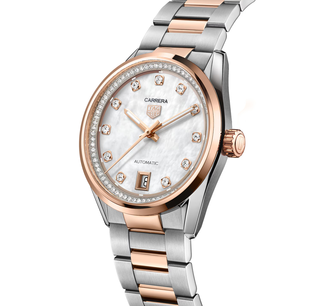 TGHR Carrera Date Watch with Diamonds