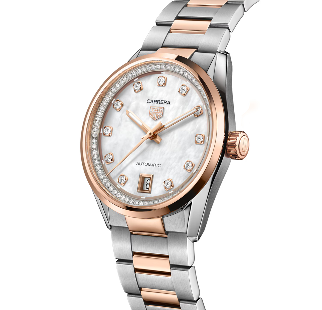 TGHR Carrera Date Watch with Diamonds