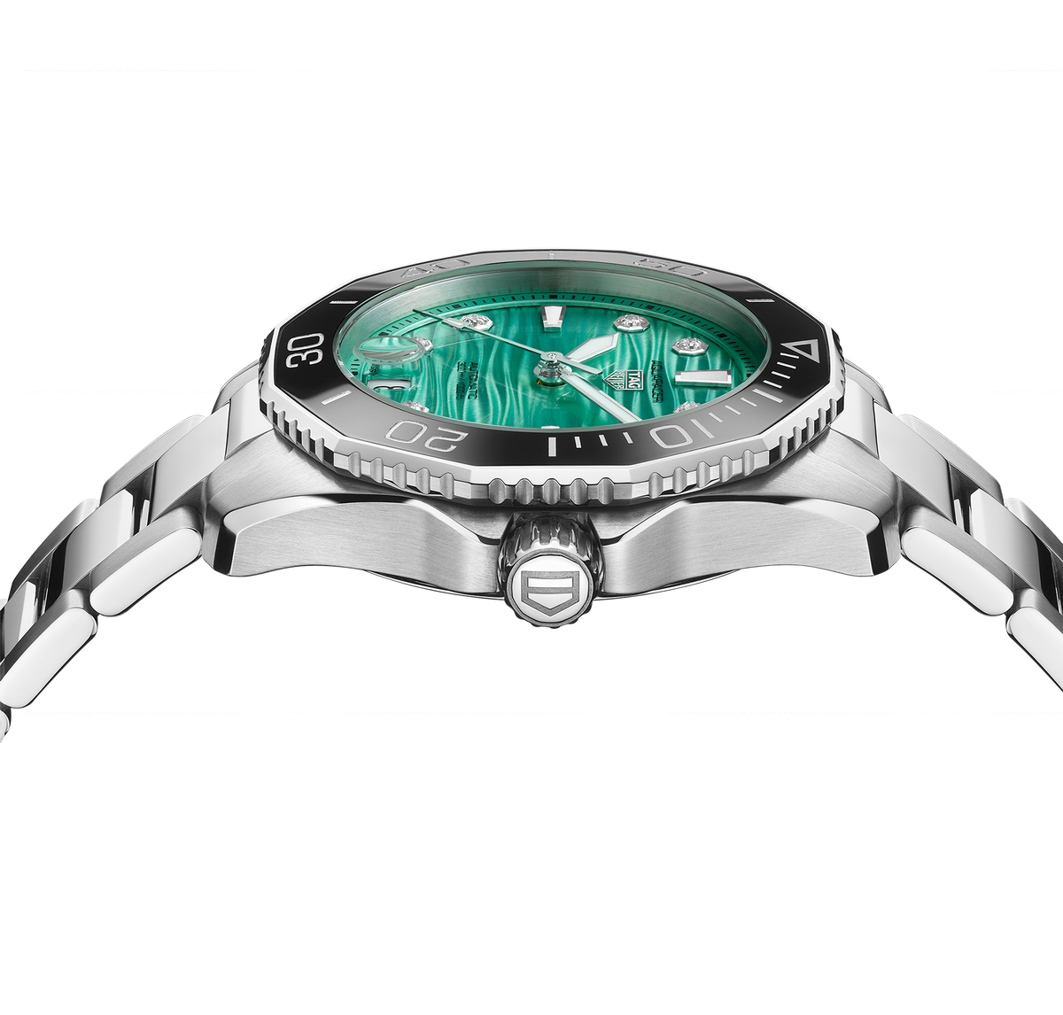 TGHR Aquaracer Professional 300 Watch with a Bold Turquoise Dial