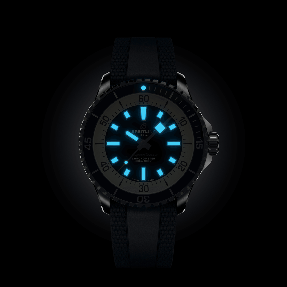 BRT Superocean Blue on Rubber Watch, 42mm