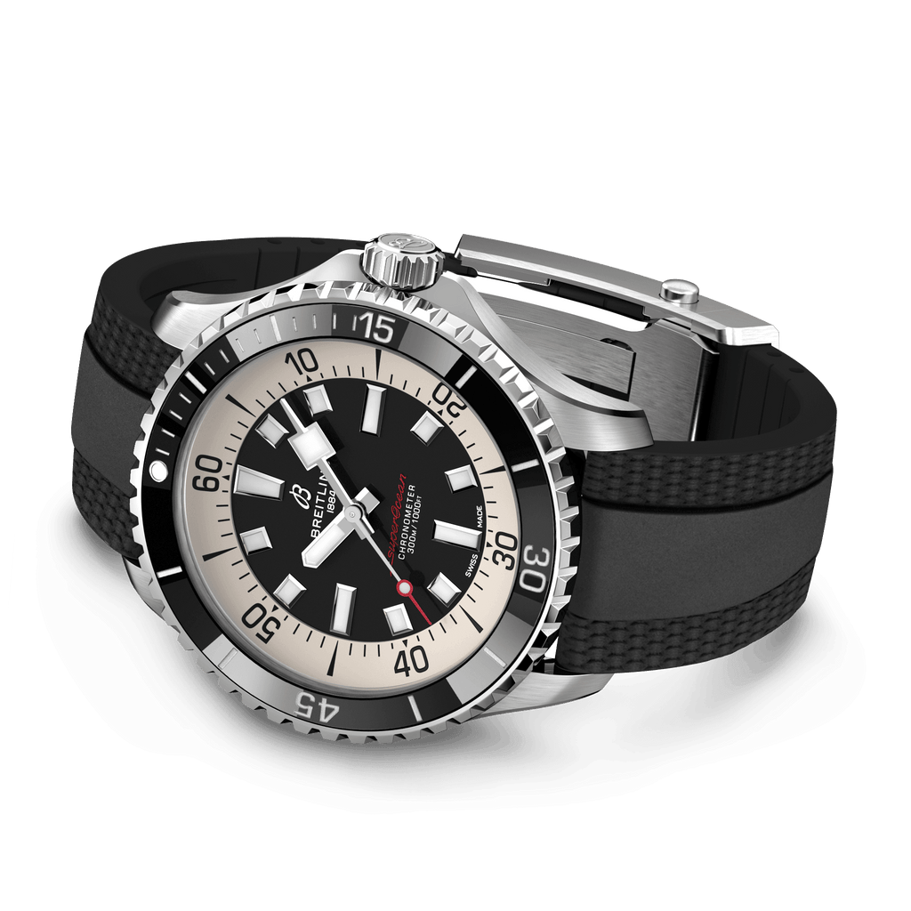 BRT Superocean Black on Rubber Watch, 44mm