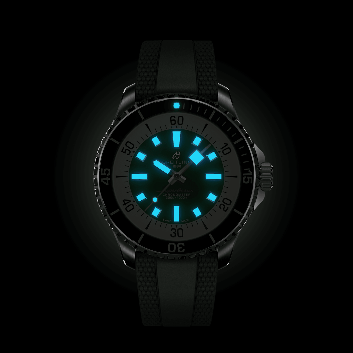 BRT Superocean Green on Rubber Watch, 44mm