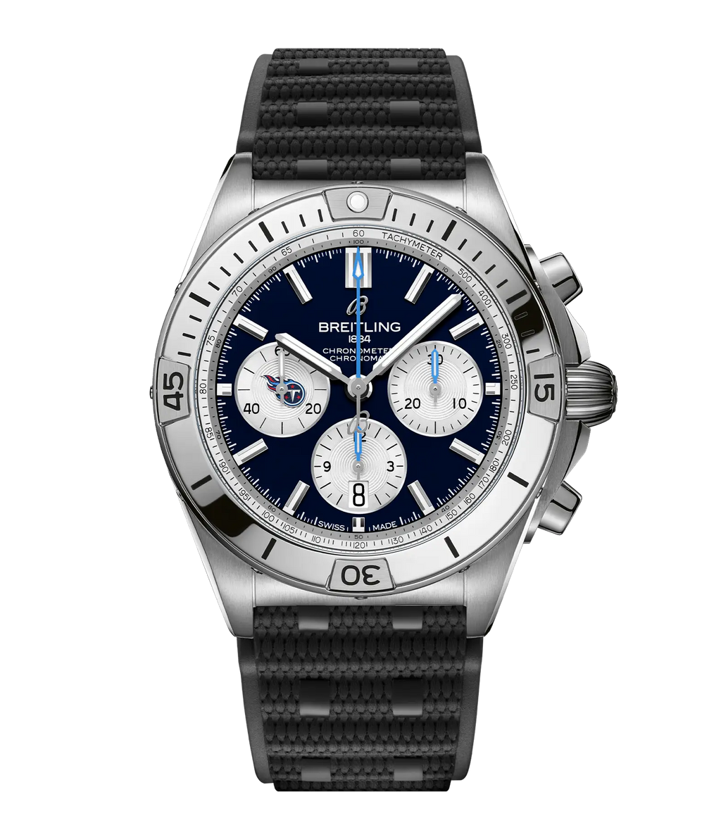 BRT Chronomat B01 42 NFL Tennessee Titans Edition with Rubber Strap