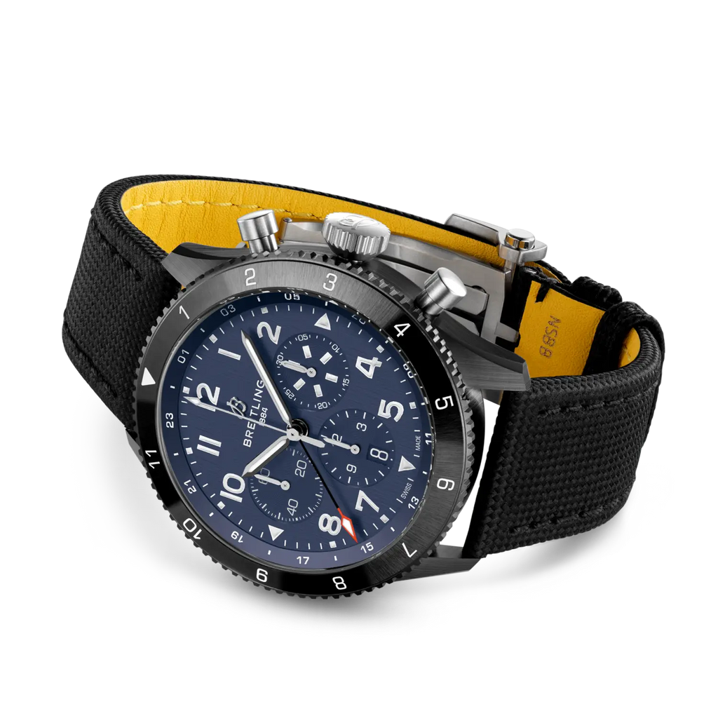 BRT Super AVI B04 Chronograph GMT 46 Tribute To Vought F4U Corsair with Black Strap