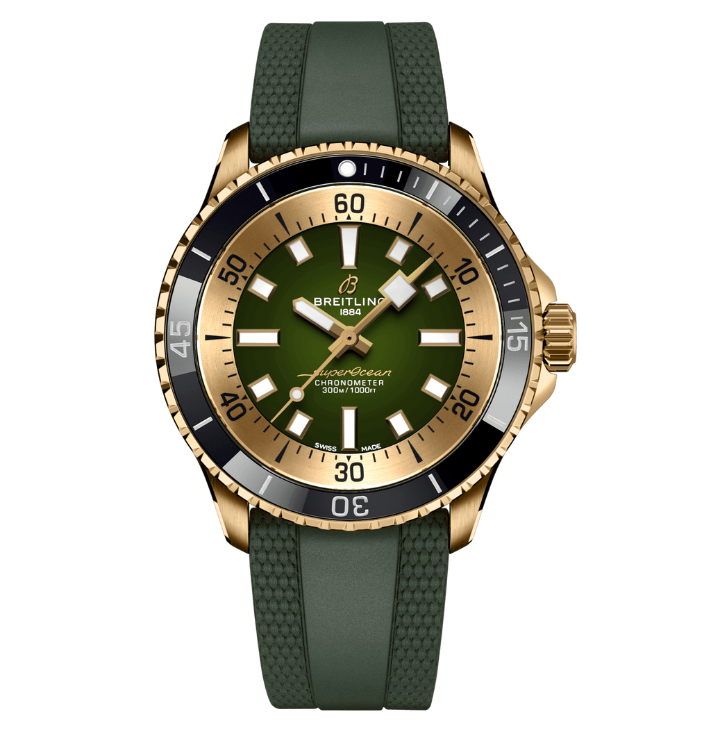 BRT Superocean Bronze Green on Rubber Watch, 42mm