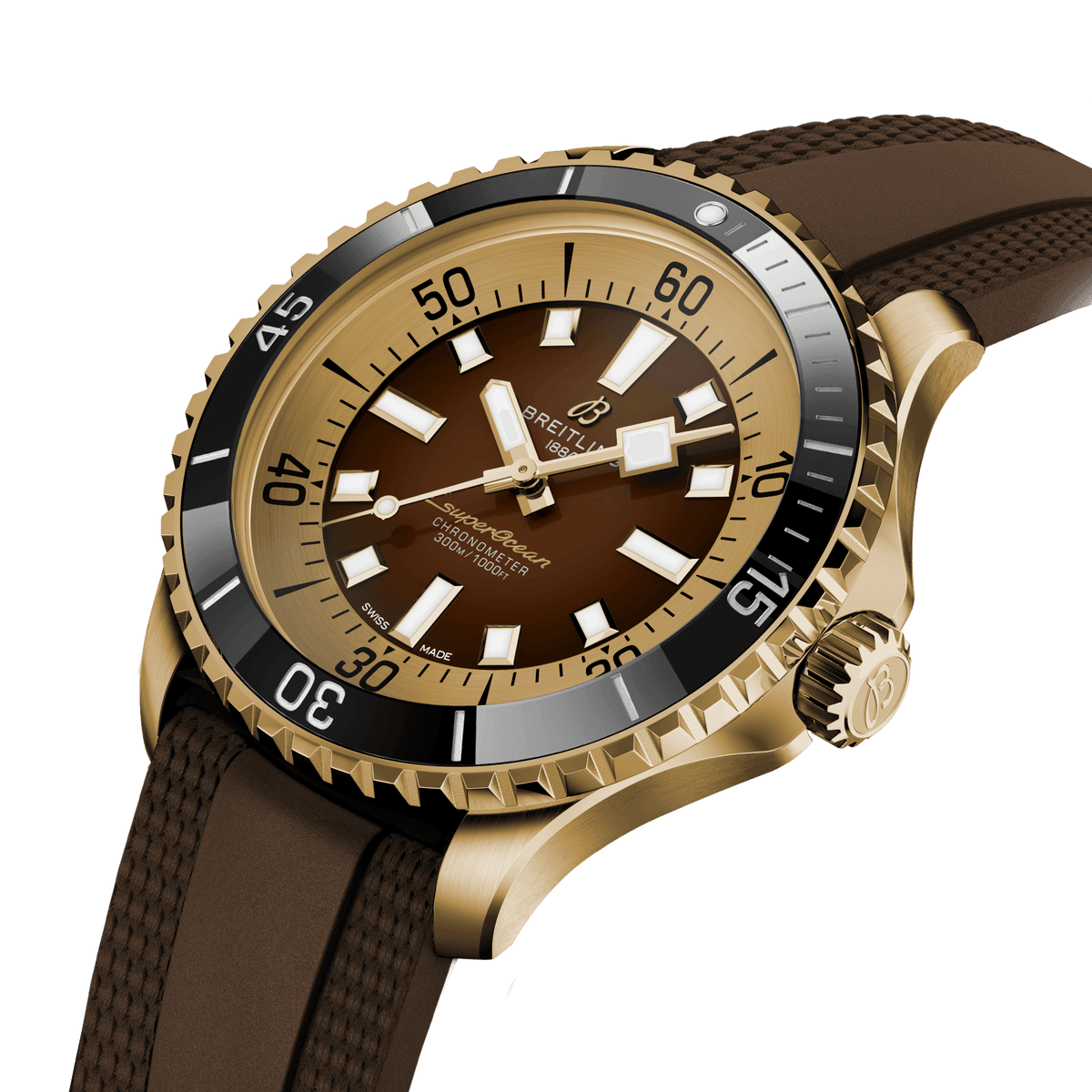 BRT Superocean Bronze On Rubber Watch, 44mm